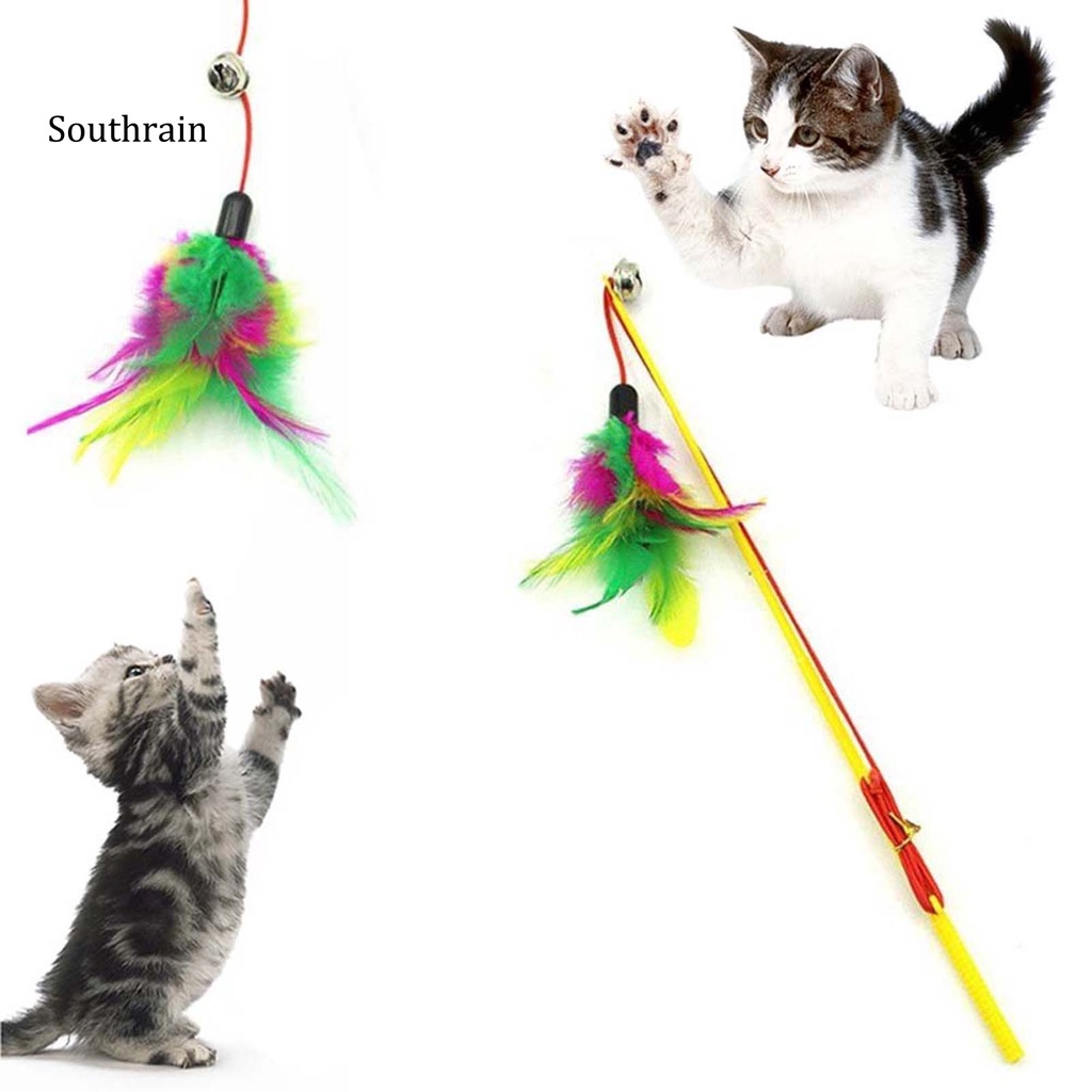 Gậy Gắn Lông Vũ Nhiều Màu Sắc Tương Tác Vui Nhộn Cho Mèo Cưng