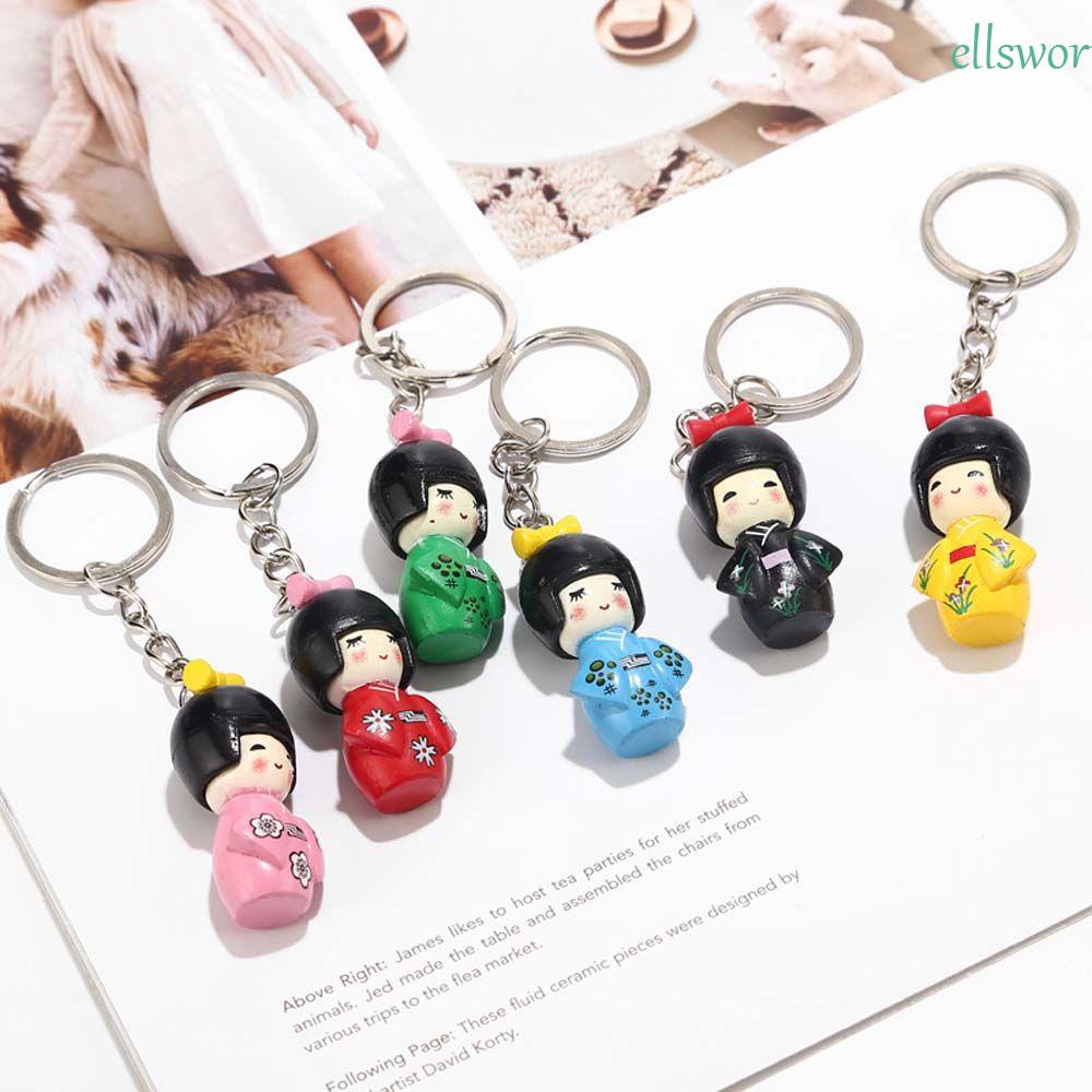 Móc Khóa Hình Tượng Người Mặc Kimono Bằng Kim Loại Màu Sắc Ngẫu Nhiên Dễ Thương