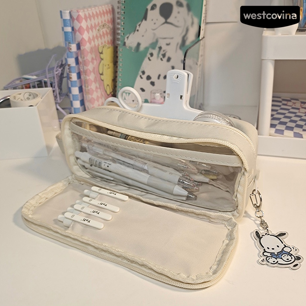 [WSTN] [WSTN]✎Túi Đựng Bút Nhiều Ngăn Sức Chứa Lớn Có Khóa Kéo Mạnh Mẽ Chống Thấm Nước Có Tay Cầm Dành Cho