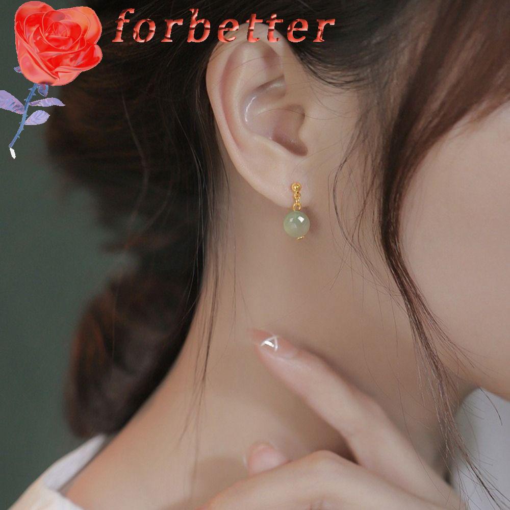 Khuyên Tai Xỏ Hạt Phong Cách Retro Thanh Lịch Cho Nữ