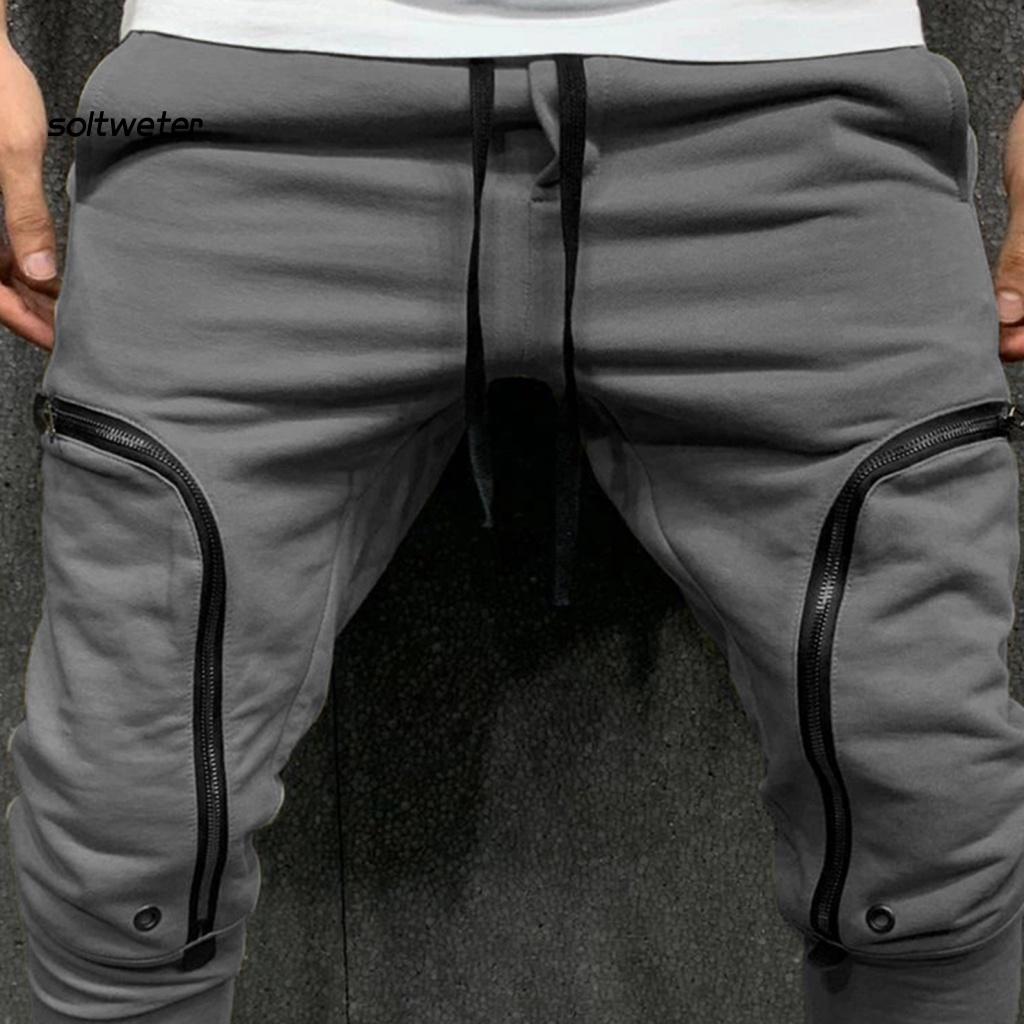 Quần Dài Dây Rút Nhiều Túi Màu Sắc Đơn Giản Thời Trang Đường Phố Cho Nam