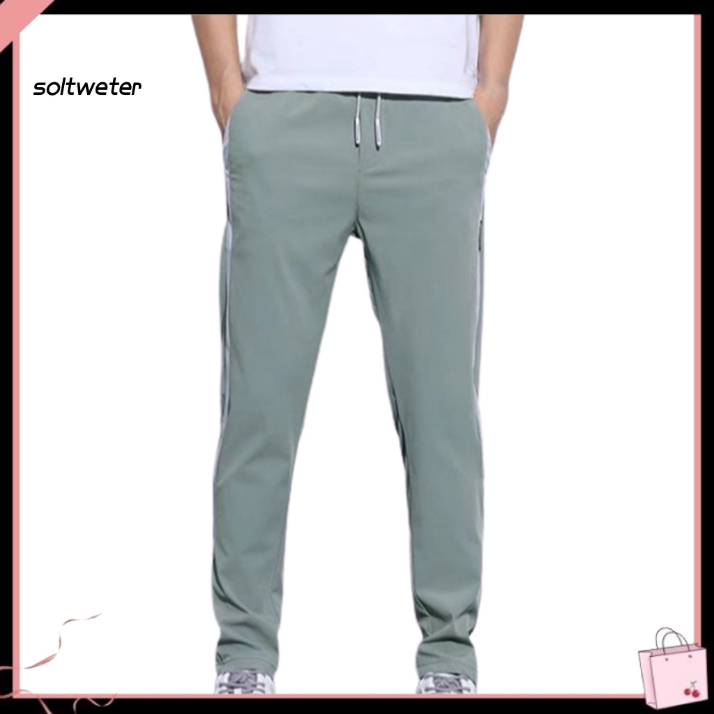 Quần Dài Lưng Cao Co Giãn Phối Túi Màu Sắc Thời Trang Đường Phố Mùa Hè Cho Nam