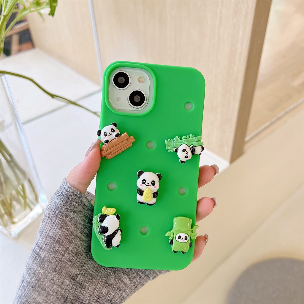 Ốp Điện Thoại Tpu Silicon Mềm Chống Sốc In Hình Gấu Trúc Hoạt Hình Dễ Thương Cho iPhone 14 13 12 11 Pro Max