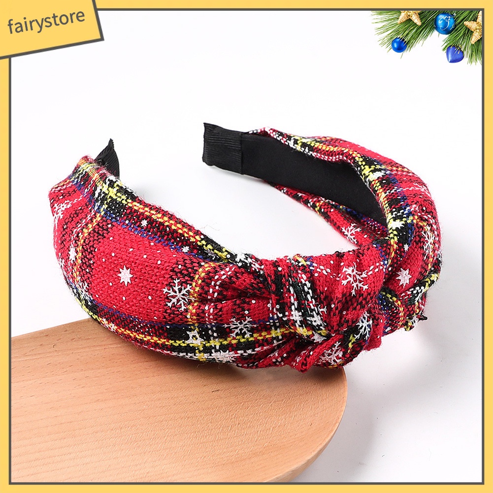 Băng Đô Cài Tóc Co Giãn In Họa Tiết Hoa Tuyết Thắt Nút Thời Trang Cho Nữ