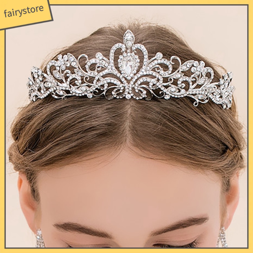 Vương Miện Cài Tóc Đính Đá Phong Cách Vintage Cho Cô Dâu