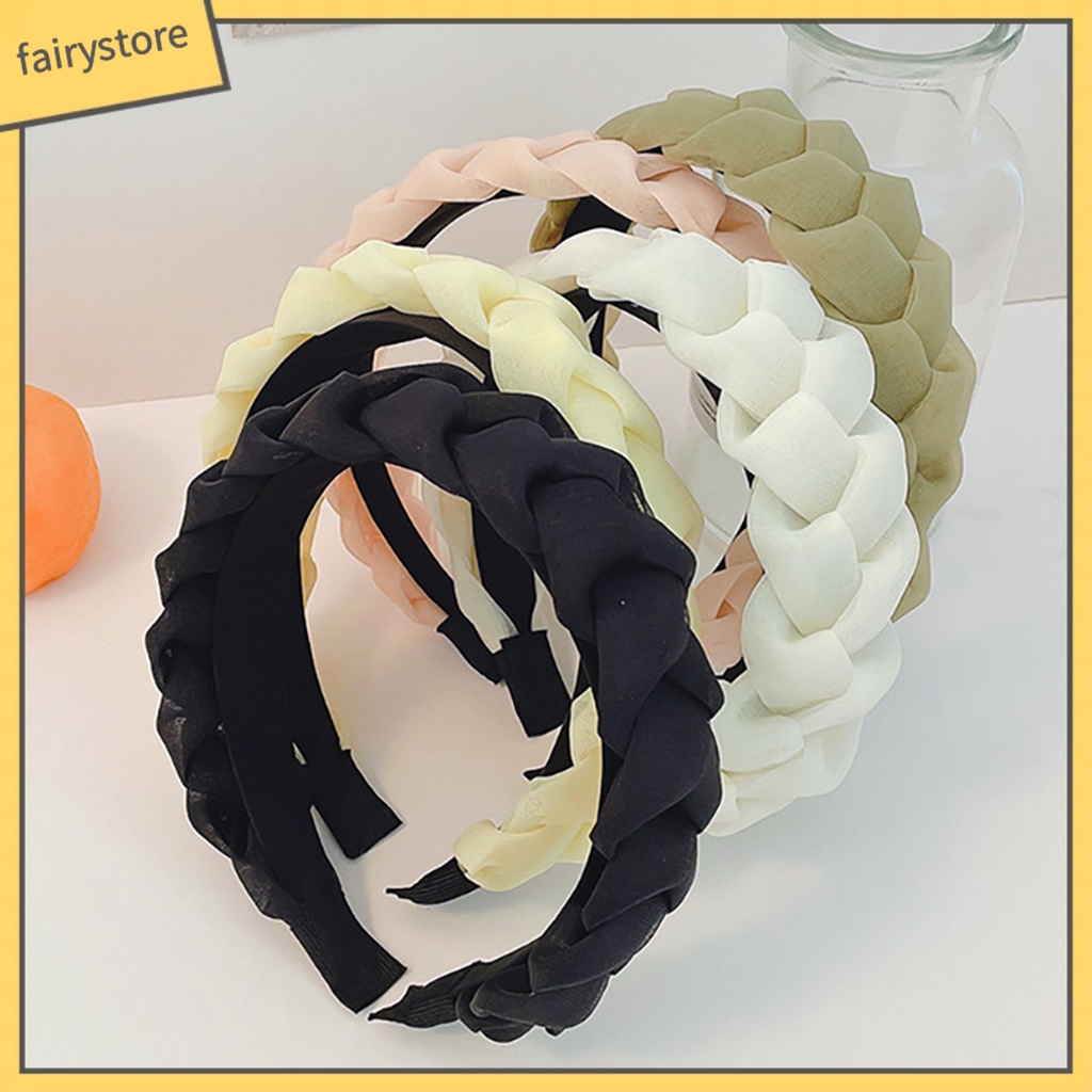 Băng Đô Rửa Mặt Sợi Lưới Bản Rộng Chống Trượt Họa Tiết Xoắn Cho Nữ