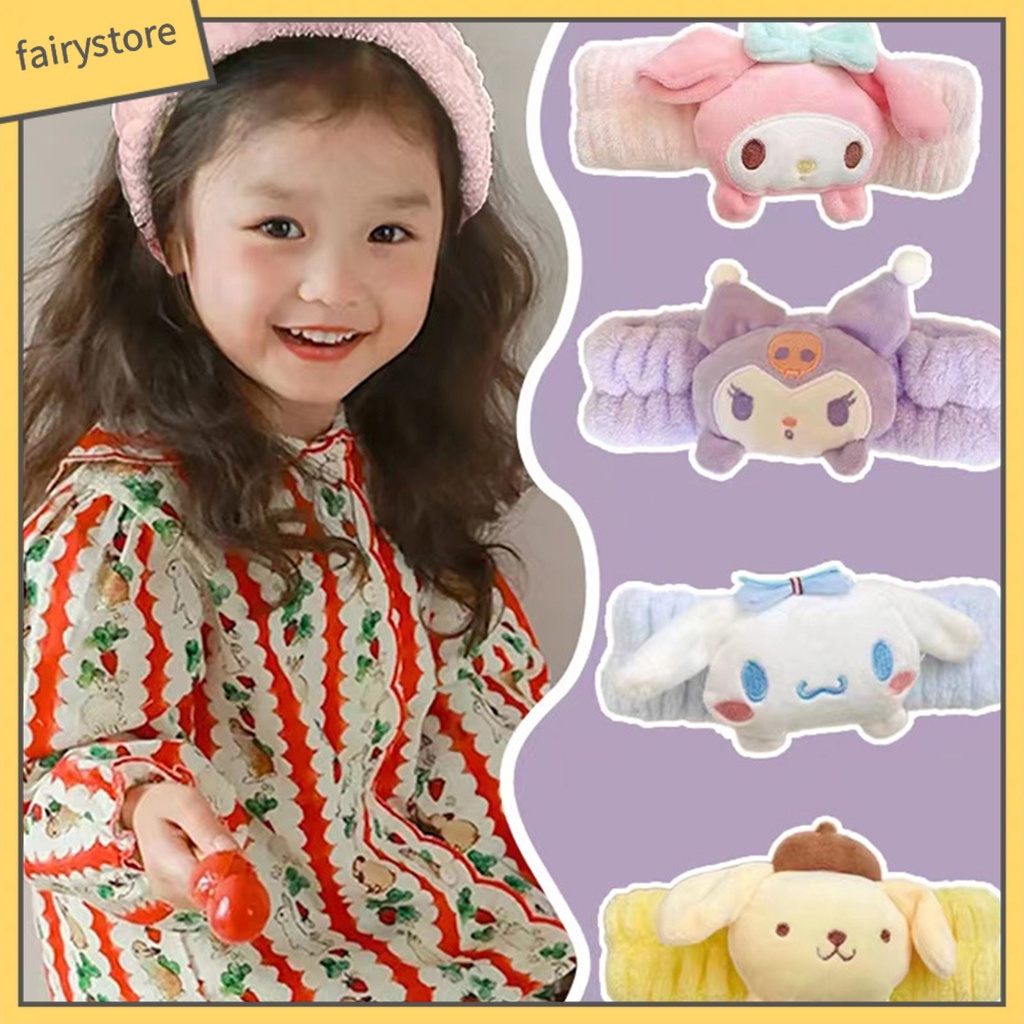 Băng Đô Nhung Mềm Mại Co Giãn In Họa Tiết Hoạt Hình Dễ Thương Dùng Rửa Mặt / Trang Điểm Cho Nữ