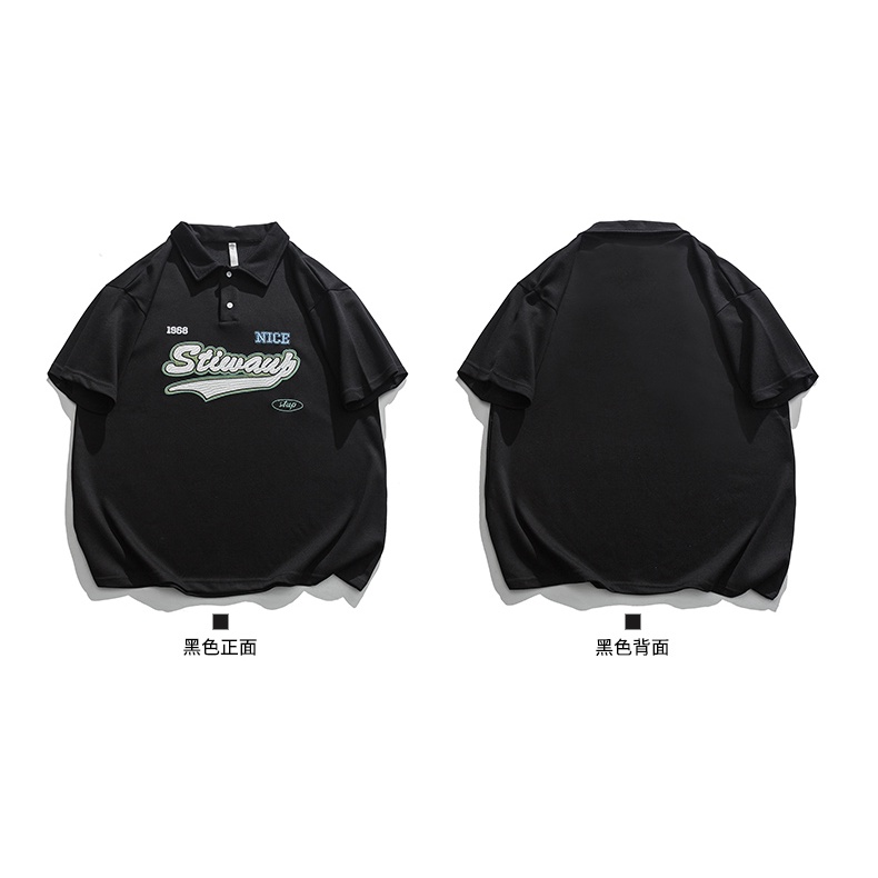 Áo Thun POLO Tay Ngắn Dáng Rộng Phong Cách Đường Phố Mỹ Thời Trang Mùa Hè Cho Nam