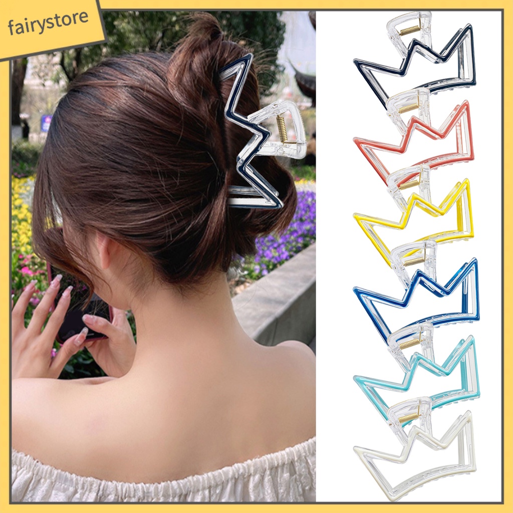 Kẹp Tóc Hình Vương Miện Hoạt Hình Bằng Nhựa Có Răng Cắt Rỗng Cho Nữ