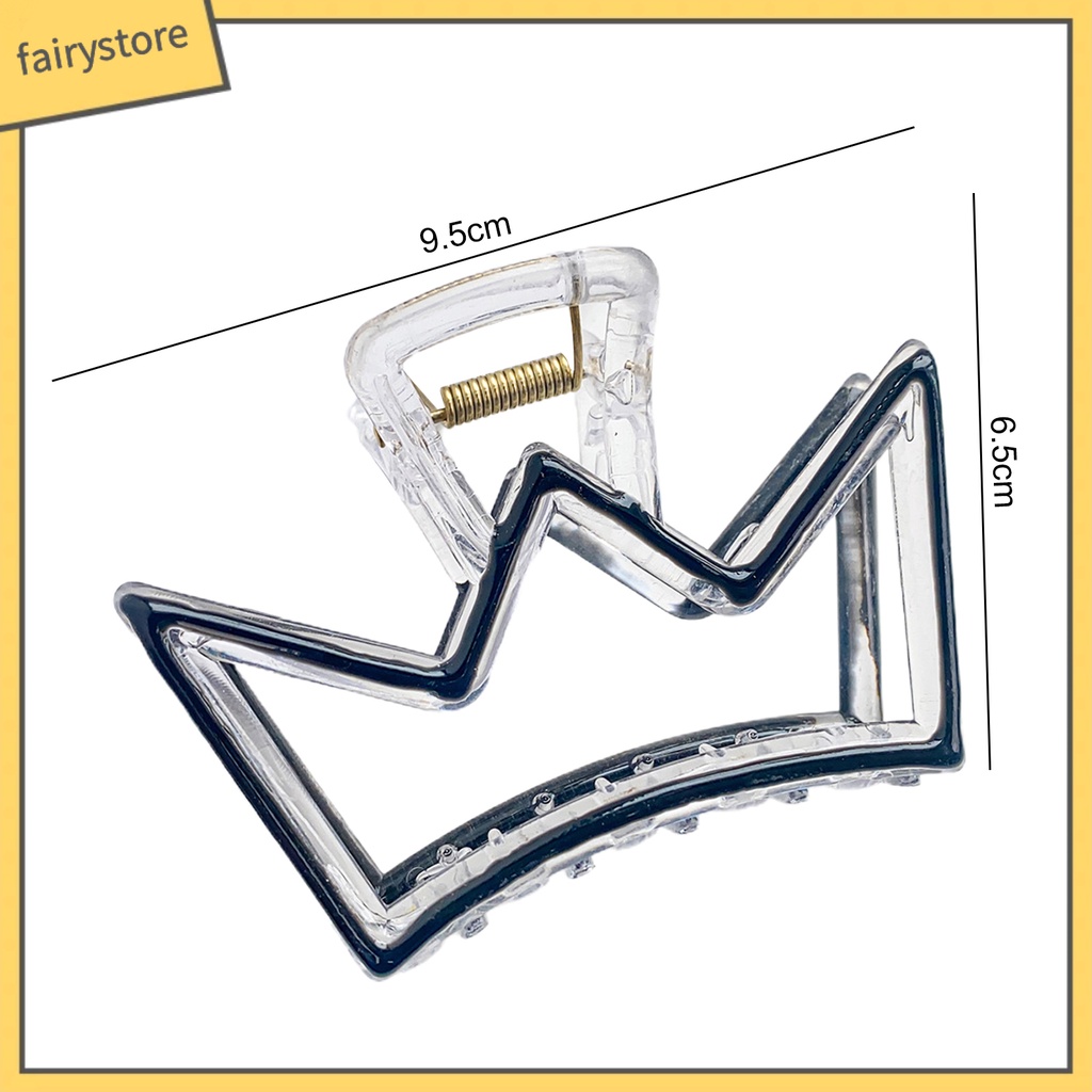 Kẹp Tóc Hình Vương Miện Hoạt Hình Bằng Nhựa Có Răng Cắt Rỗng Cho Nữ