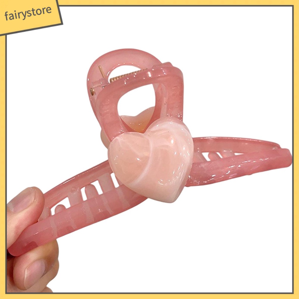 Kẹp Tóc Càng Cua Hình Trái Tim Màu Sắc Ngọt Ngào Cho Nữ