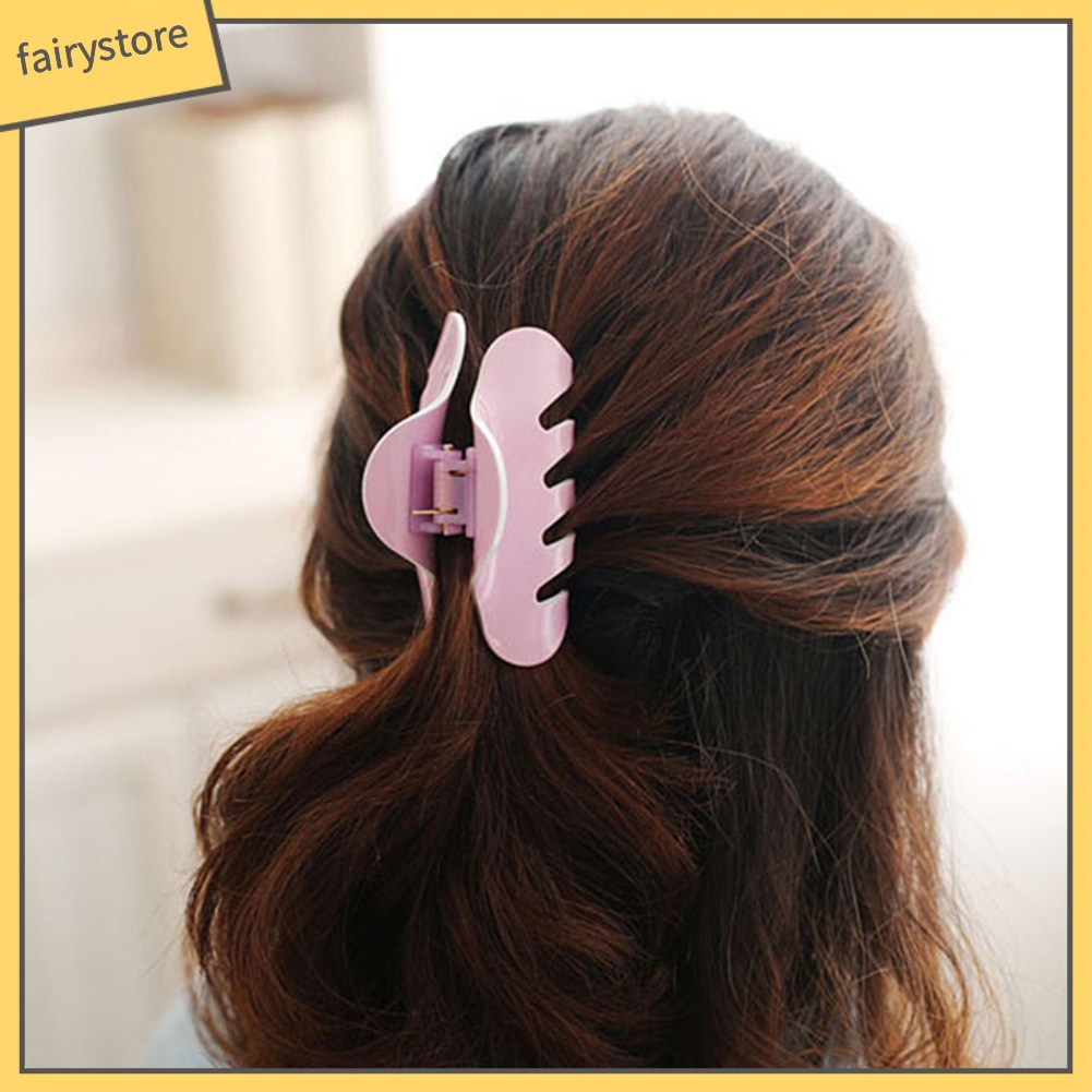 Kẹp Tóc Càng Cua Lớn Bằng Acrylic Màu Sắc Đơn Giản Thời Trang Dành Cho Nữ