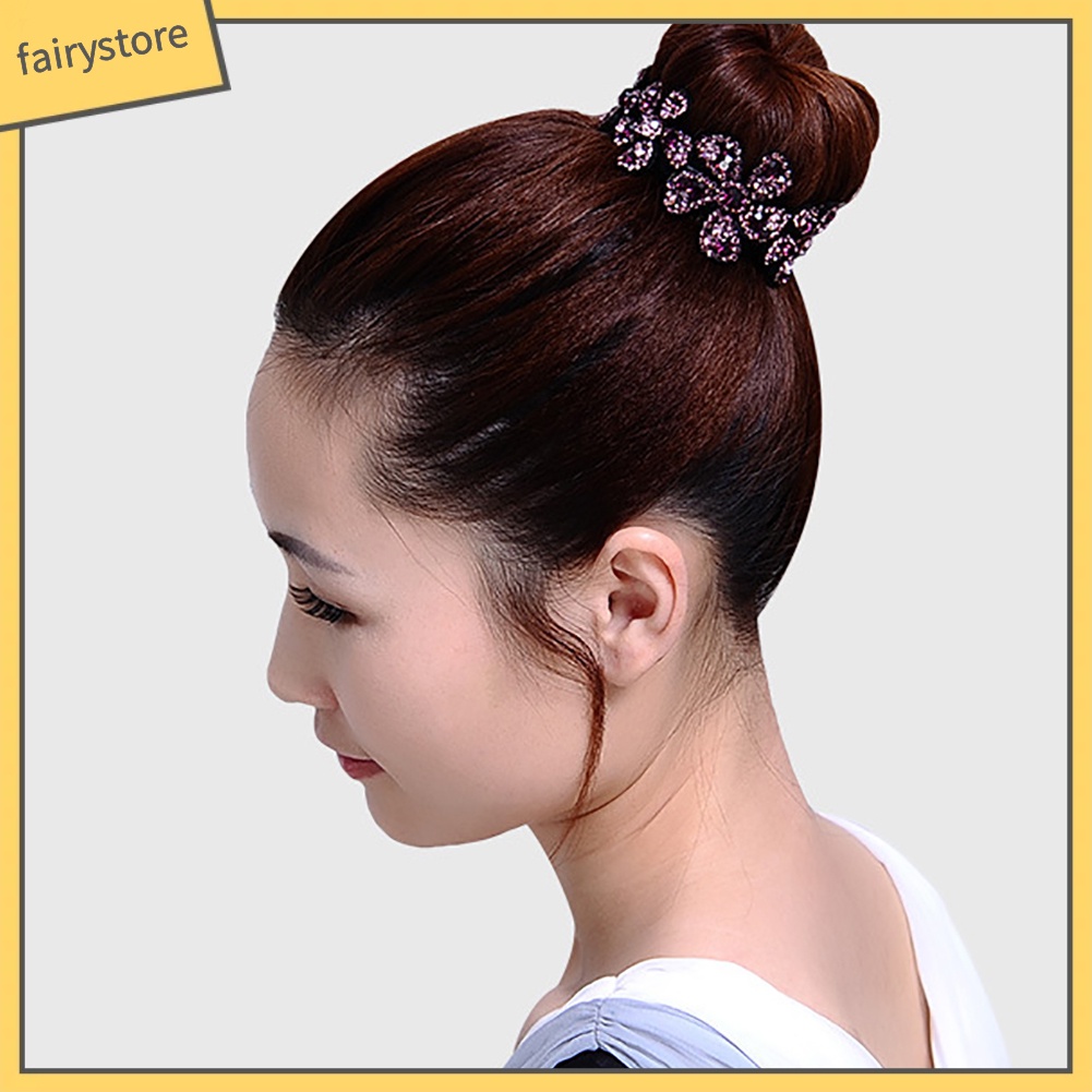 Kẹp Tóc Xoắn Đính Đá Hình Hoa Lấp Lánh Cho Nữ