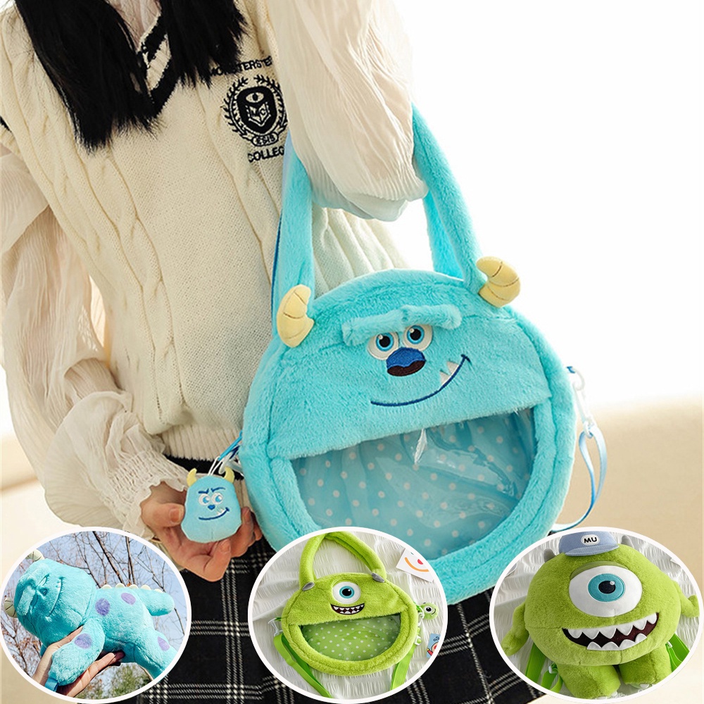 Dễ Thương Sullivan Quái Vật Túi Ngắn Sang Trọng Búp Bê Ba Lô Thẻ Sang Trọng Cô Gái Tote Túi Crossbody Vai Túi | Cici01