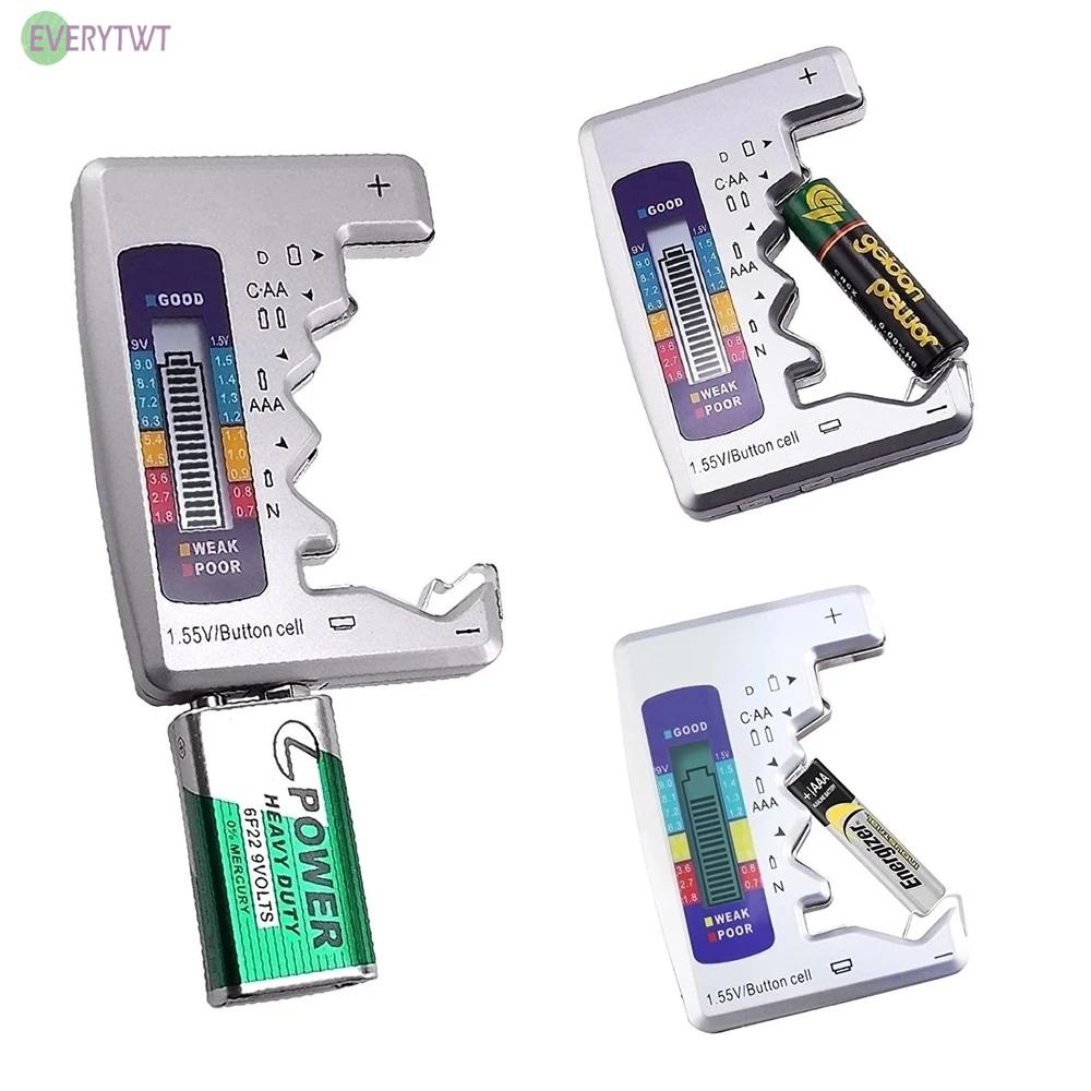 ⭐Hàng Có Sẵn! ⭐Dụng Cụ Kiểm Tra Pin Thay Thế 92 * 63 * 14mm 9V / 1.5V Màu Bạc