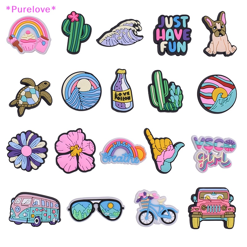 Set 10 Phụ Kiện Khóa Giày Bằng PVC Họa Tiết Hoạt Hình Dễ Thương Cho Jibz Charm Kids Mới