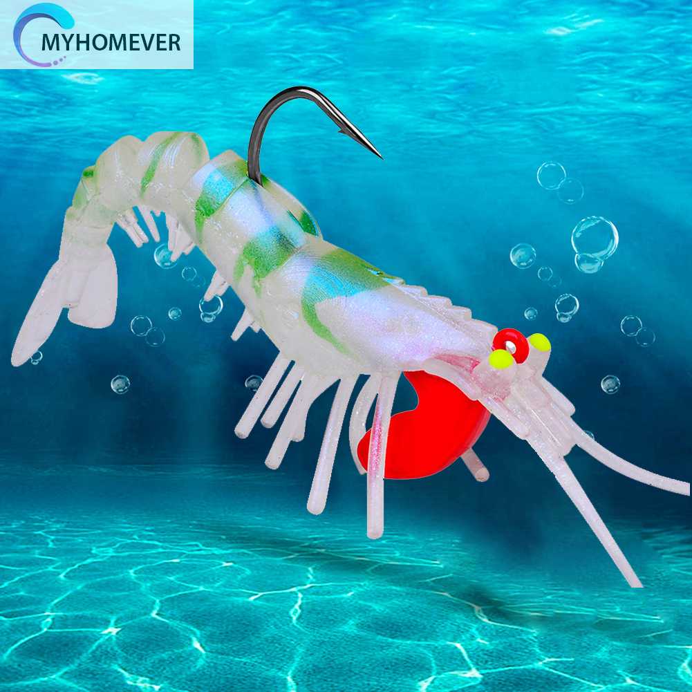 Mồi Câu Cá Giả Hình Tôm Dạ Quang Mềm Mại Kích Thước 7.3cm 6g