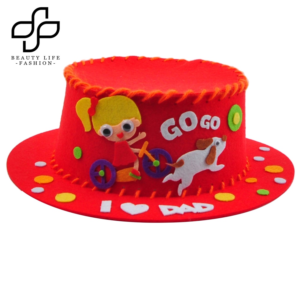Beautylifefashion Bộ Nón Vải Không Dệt Màu Trơn In Chữ Hoạt Hình Vui Nhộn Cho Bé Làm Quà Tặng Ngày Của Cha