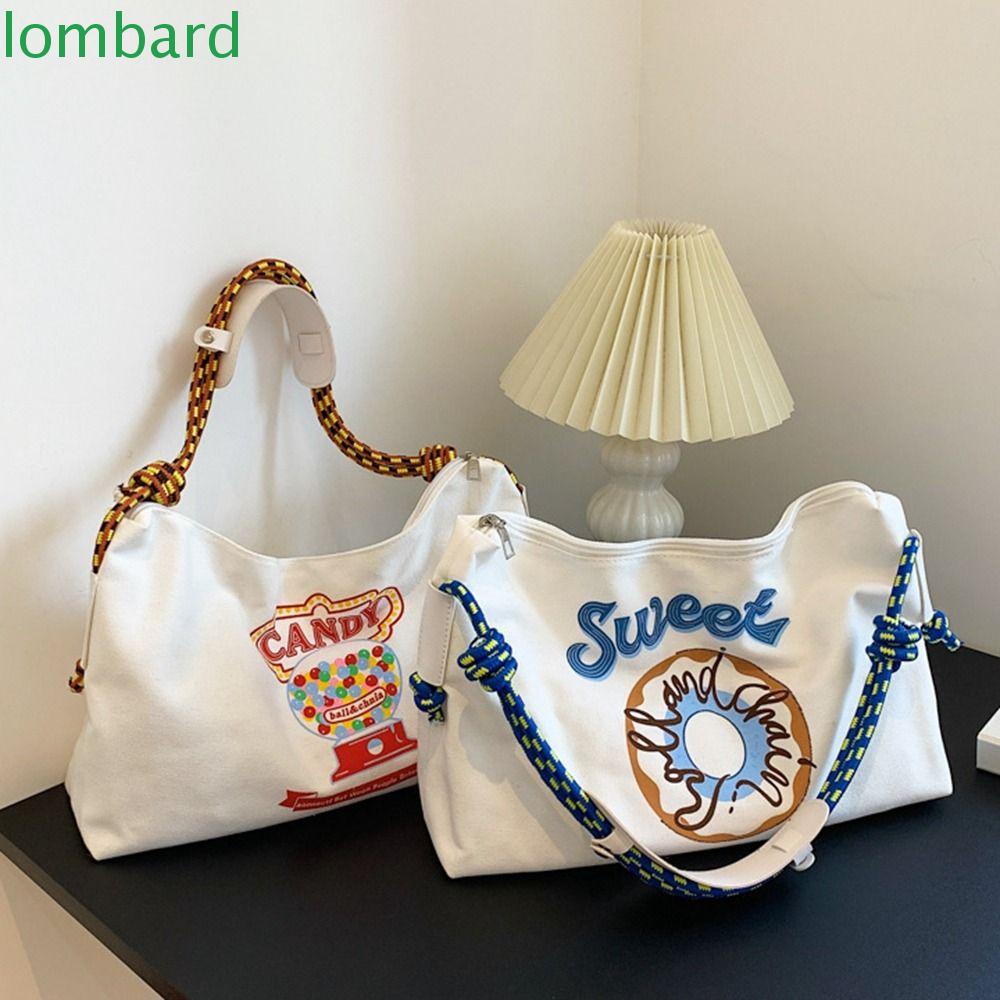 Túi Tote Đeo Vai Sức Chứa Lớn Thêu Chữ Thời Trang Cho Nữ