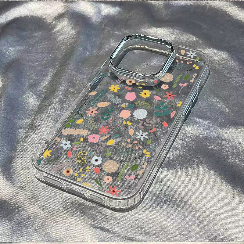 ✅Ốp Điện Thoại Mềm Chống Sốc Họa Tiết Hoa Đơn Giản Cho Iphone 12 14pro78 8X3Q max11 13plus