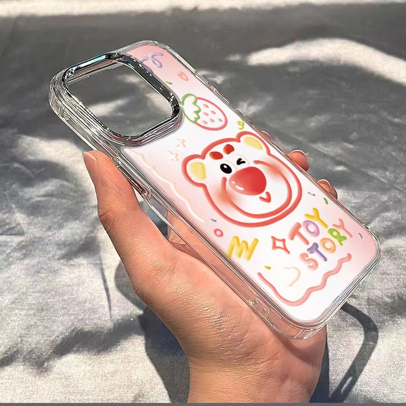 ✅Ốp Điện Thoại Mềm Chống Sốc Họa Tiết Gấu Và Dâu Tây Cho Iphone 8I 12 1114pro 13 7 plus