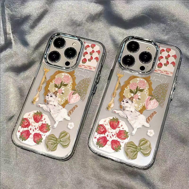 ✅Mèo Phong Cách Ins131114Ốp Điện Thoại Mềm AXVL Chống Sốc Đơn Giản Cho Iphone Pro7iphone12xsplus 8max