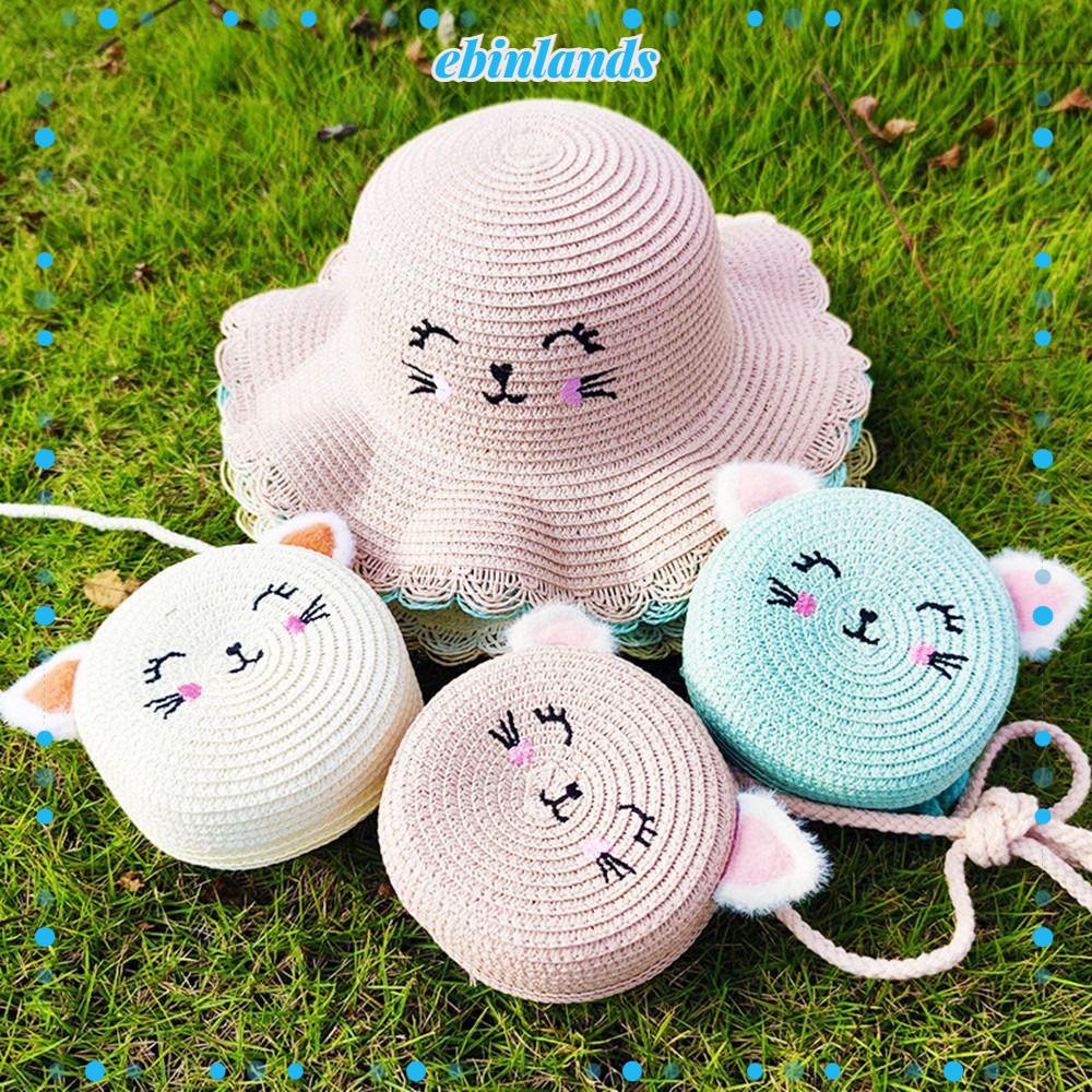 1 Túi Cói Tròn Đeo Chéo Thời Trang Cho Bé Gái