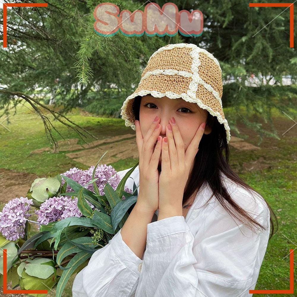 Sumu Mũ Cói Rộng Vành Thời Trang Bốn Mùa Có Thể Gấp Gọn
