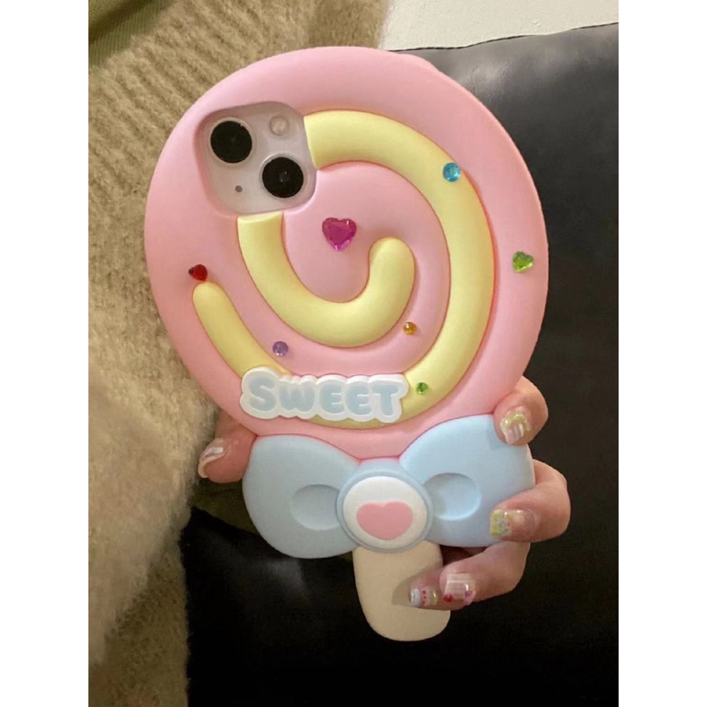 Ốp Điện Thoại Chống Rơi Hình Kẹo Mút Nơ Cho Iphone 14promax 13 11 14pro 13pro 14