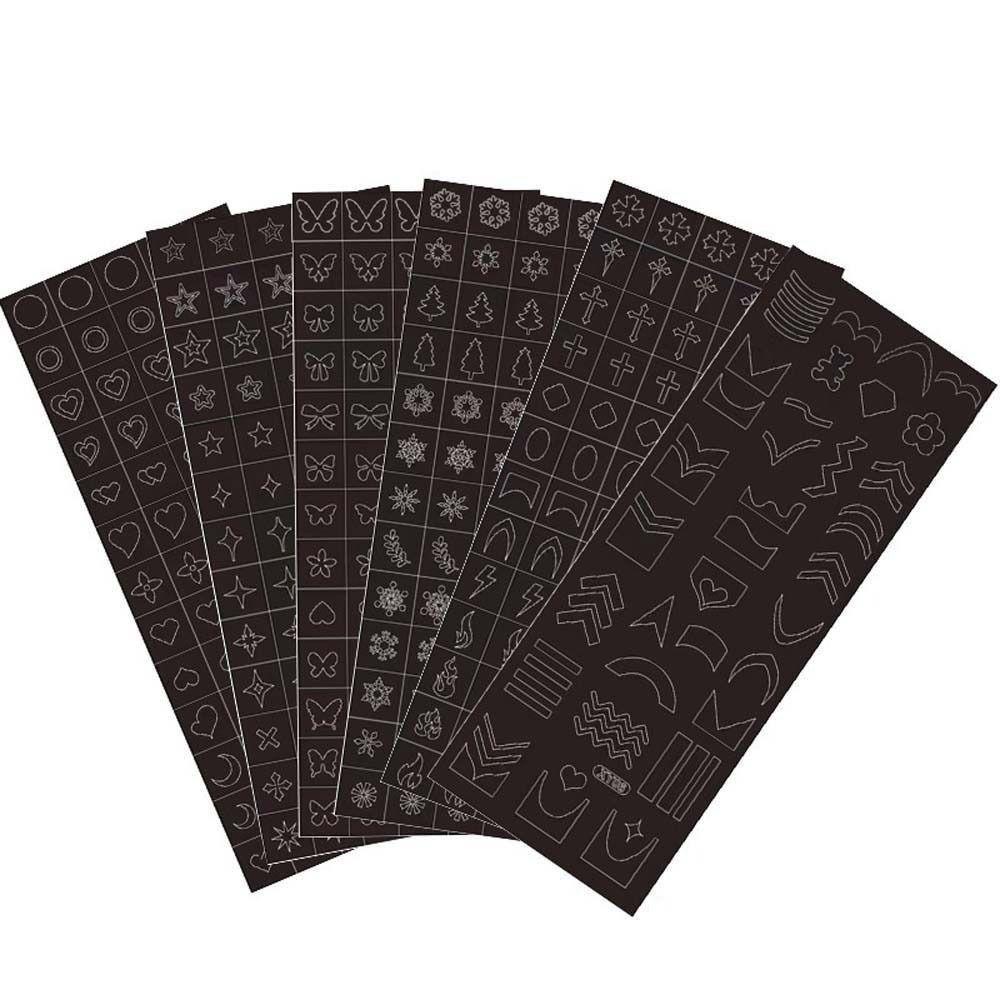 Đề Can Dán Móng Tay Họa Tiết Bướm / Ngôi Sao / Chữ Thập Kiểu Pháp