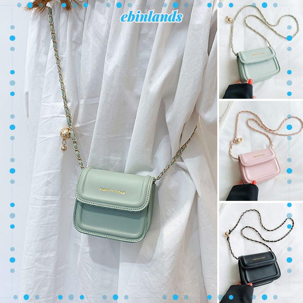 Túi Da PU Đeo Chéo Phối Quai Xích Thời Trang Cá Tính Kiểu Anh Quốc