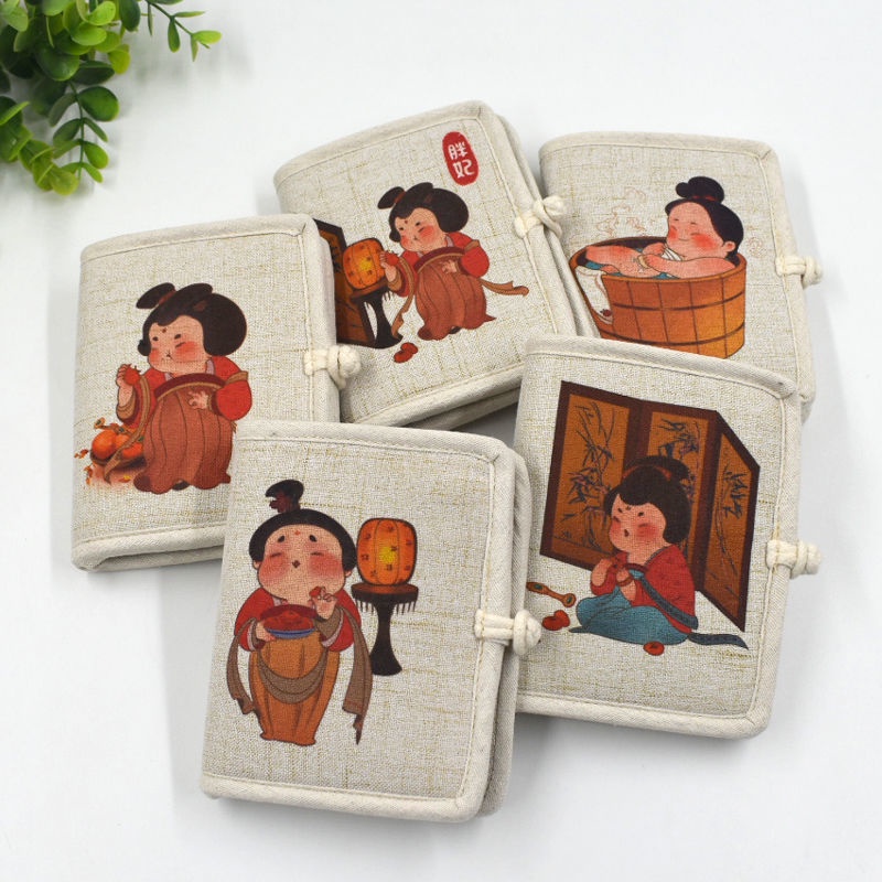 Dễ thương vải ngắn ví nhỏ cô gái gấp vải chủ thẻ sinh viên phong cách mới phiên bản hàn quốc độc đáo đơn giản