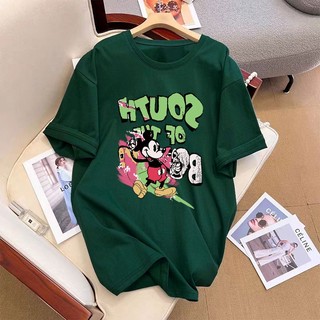 Áo thun FASHMILY 100% cotton tay ngắn cổ tròn dáng rộng phong cách Hàn Quốc thời trang mùa hè cho nam và nữ