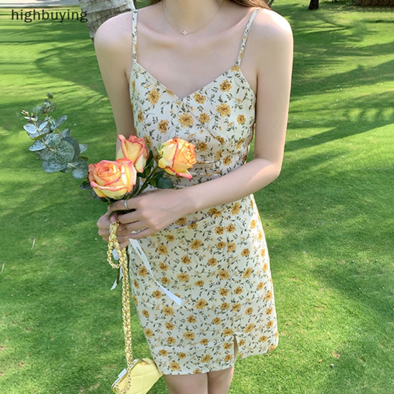 Đầm Hai Dây Dáng Ôm In Hoa y2k Thời Trang Quyến Rũ Cho Nữ