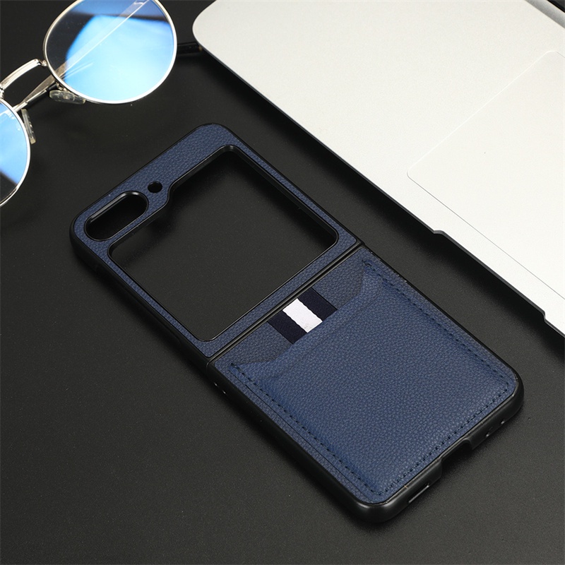 Ốp Lưng Bọc Da Có Ngăn Đựng Thẻ Cho Điện Thoại Samsung Galaxy Z Flip 5 5G Z Flip5 4 3