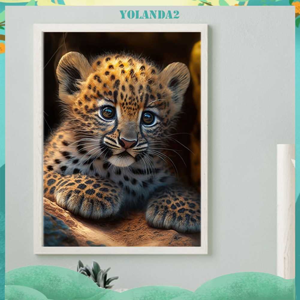 Bộ Tranh Đính Đá 5D Họa Tiết Cheetah Độc Đáo DIY Dùng Trang Trí Nhà Cửa