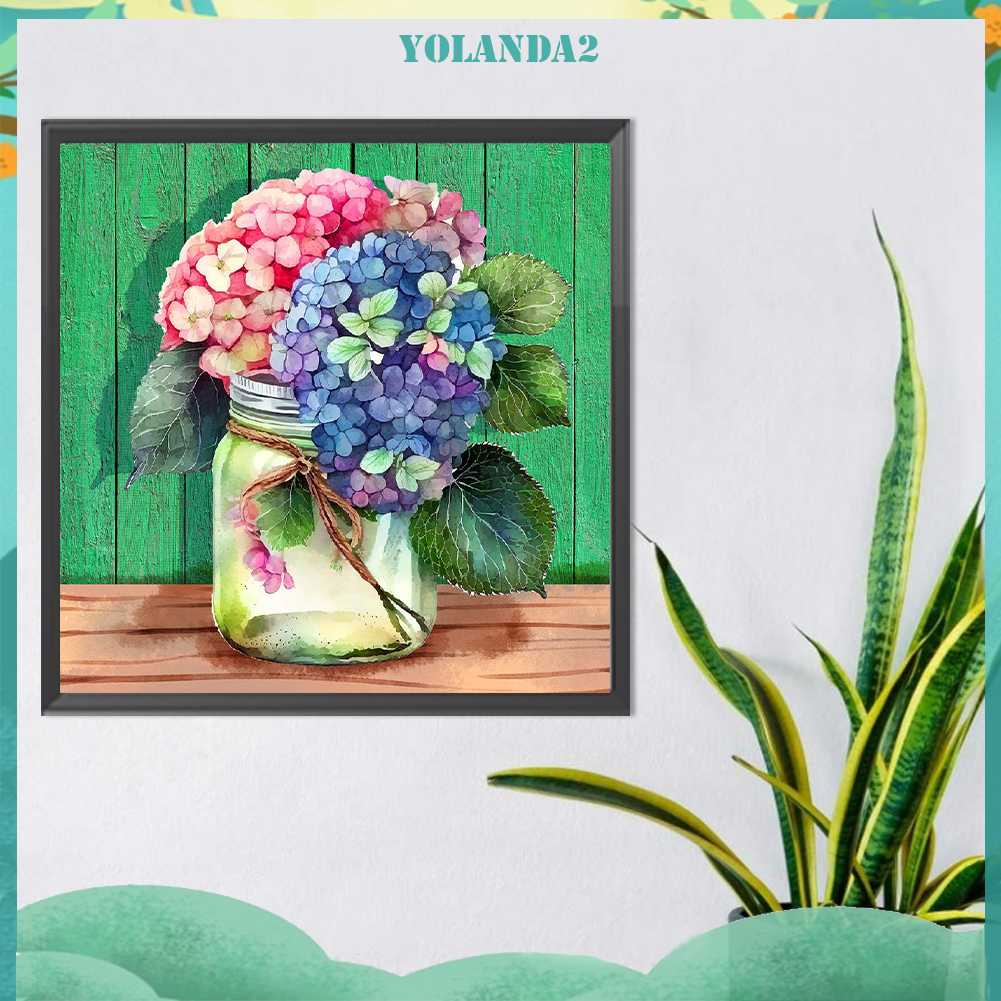 Tranh Đính Đá Kim Cương Toàn Bộ 5D DIY Hình Vẽ Chậu Hoa Trang Trí Nhà Cửa