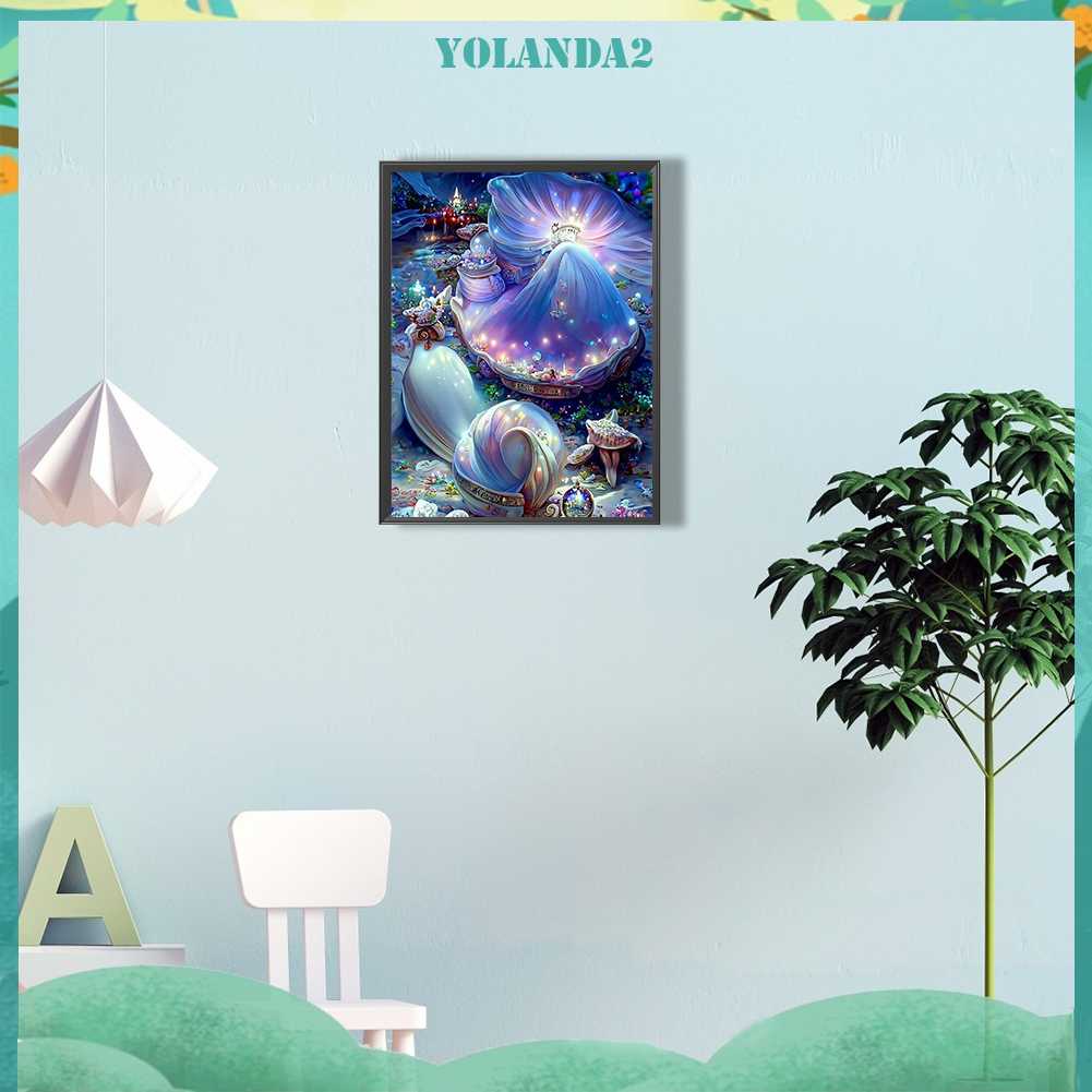 Bộ Tranh Đính Đá 5D Họa Tiết Vỏ Sò Độc Đáo DIY Dùng Trang Trí Nhà Cửa