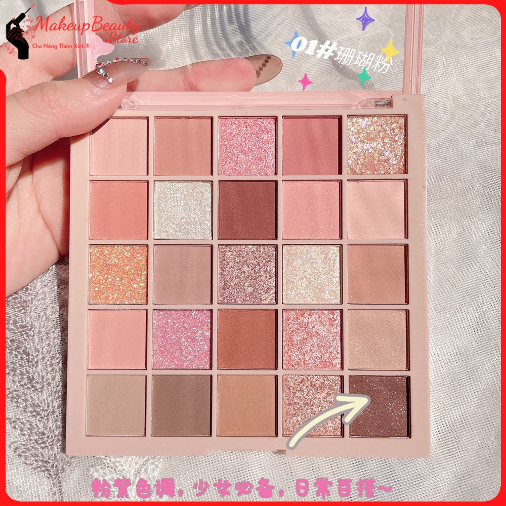Bảng phấn mắt K'APEINE, phấn mắt nội địa trung 25 ô makeup tông cam hồng đào C5 MS 806