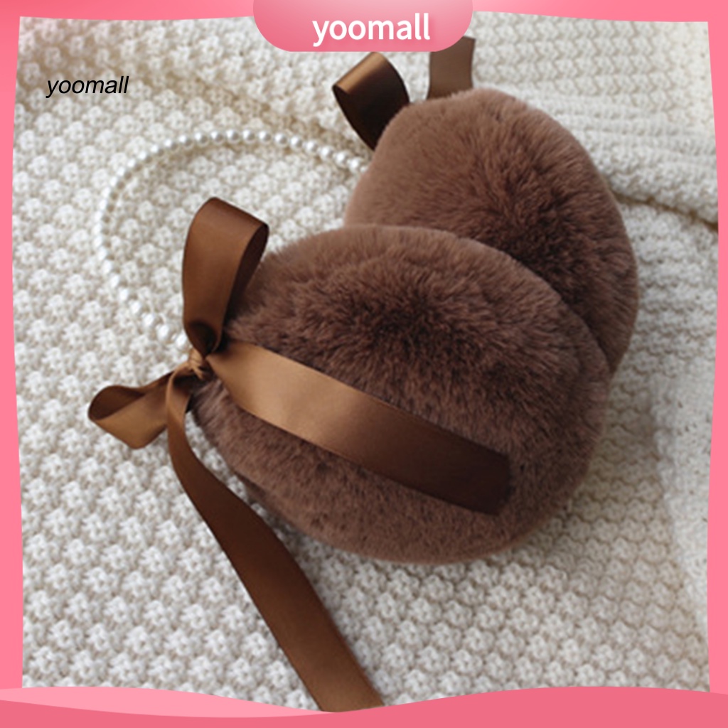 Chụp Tai Vải Lông Đính Nơ Và Ngọc Trai Nhân Tạo Xinh Xắn