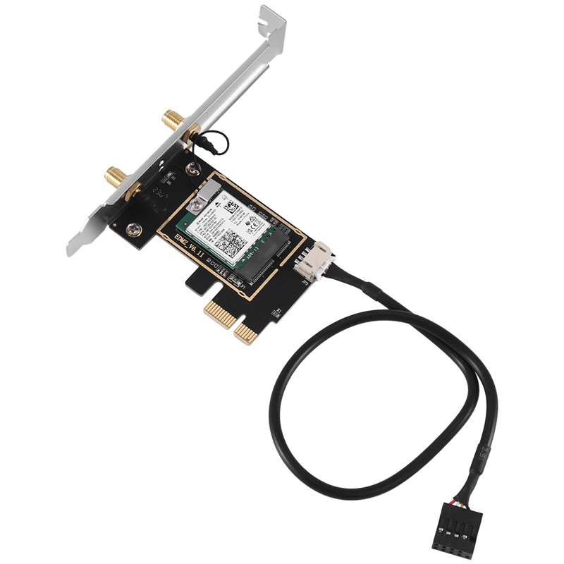 Thẻ WiFi 6E Băng Tần Kép 2.4G / 5G Bằng Nhựa Kèm Ăng Ten 2X8DB