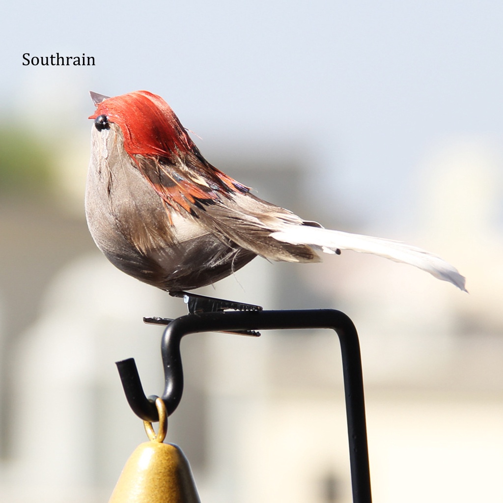 Chú Chim Sẻ Mắt 3D Bằng Kim Loại Gắn Lông Vũ Trang Trí Sân Vườn / Trong Nhà / Ngoài Trời