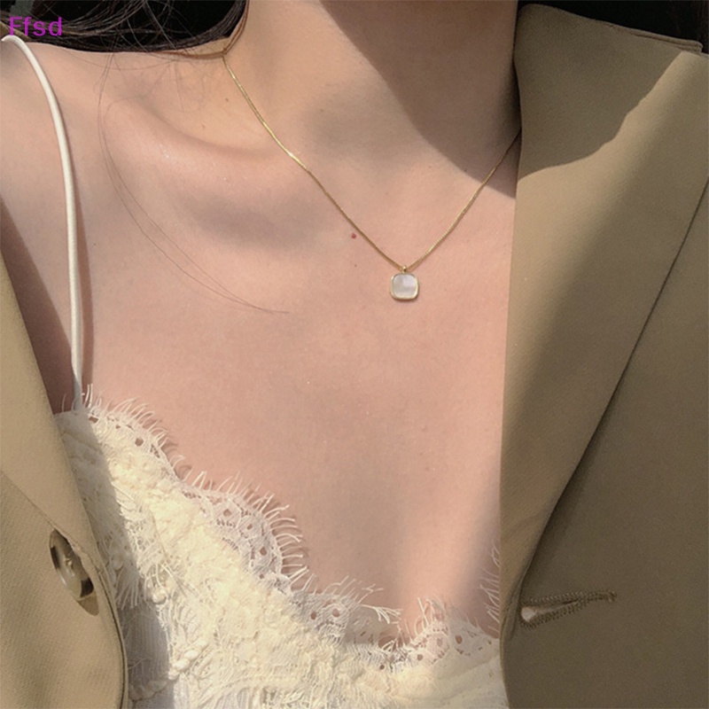 {Ffsd} Vòng cổ Mặt Vuông Phong Cách Âu Mỹ Đơn Giản Cá Tính Thời Trang Dự Tiệc Cho Nữ * Hàng Bán Chạy