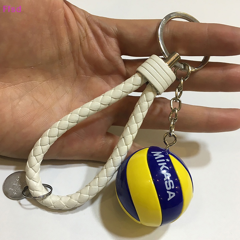 1 Móc Khóa Bóng Chuyền Da Mini Có Dây Đeo Túi Đồ Chơi