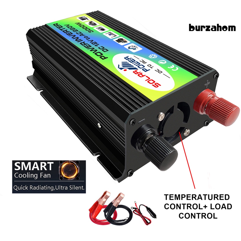 Bộ Chuyển Đổi Nguồn Điện 3000W DC 12V Sang AC 110V Hai Cổng USB Cho Xe Hơi