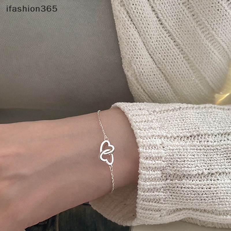 Vòng Đeo Tay Hai Lớp Họa Tiết Trái Tim Phong Cách Vintage Thời Trang ifashion365 Dành Cho Nữ