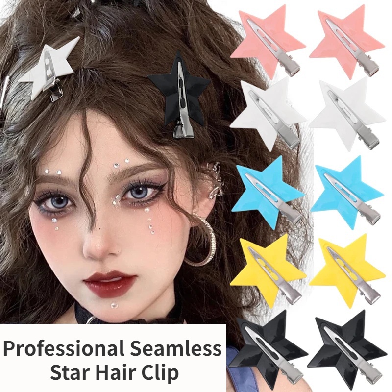 Kẹp Tóc Kim Loại Hình Ngôi Sao Năm Cánh Nhiều Màu Sắc Dễ Thương Y2K