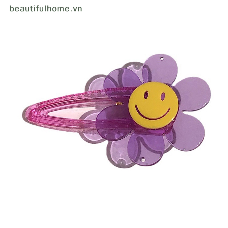 Kẹp Tóc Hoa Hướng Dương Trong Suốt Màu Kẹo Ngọt Dành Cho Bạn Gái [Beautyhome]