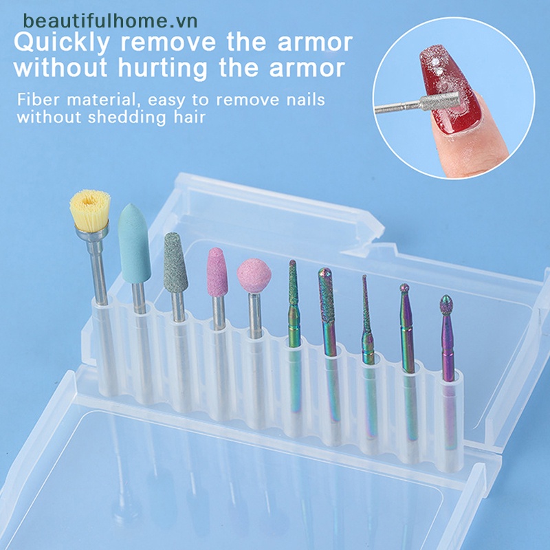 Bộ 10 Mũi Khoan Kim Cương Mài Móng Tay Chuyên Dụng