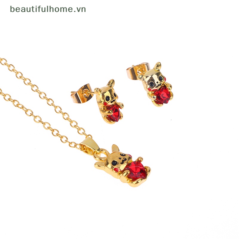 [beautifulhome] Vòng cổ Mặt Đá Trắng Hình Trái Tim Hoạt Hình Sáng Tạo Dễ Thương [beauty]